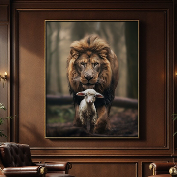 Faith & Lion Canvas Prints – Christian Wall Decor with Deep Meaning