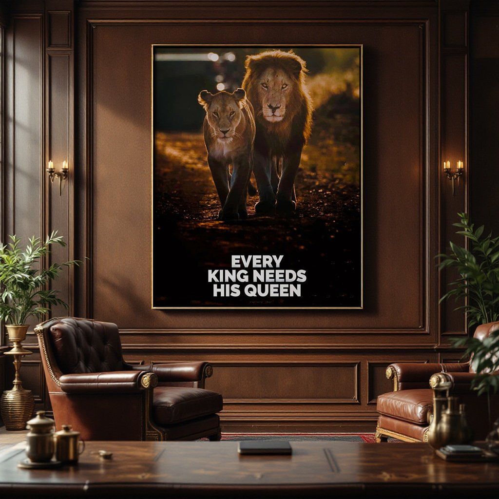 Every King Needs His Queen - Motivational Quotes Canvas for Mother's Day Gift