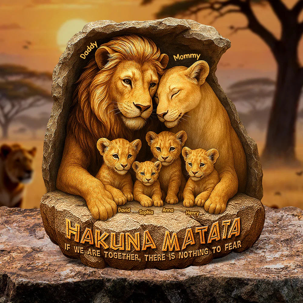 Lion Family Plaque - Personalized Gifts