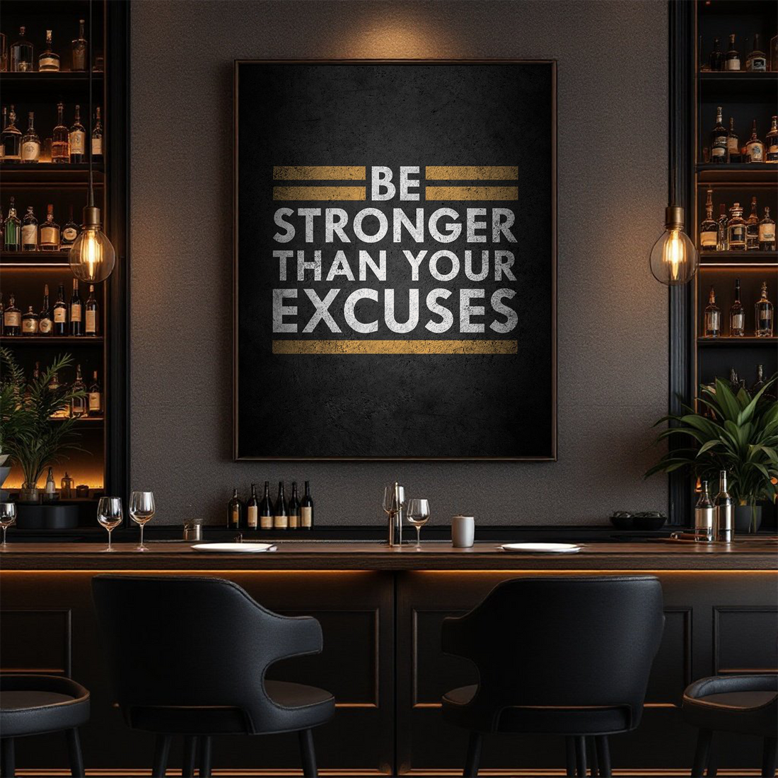 Be Stronger Than Your Excuses – Motivational Wall Art Canvas for Home, Office, or Gym