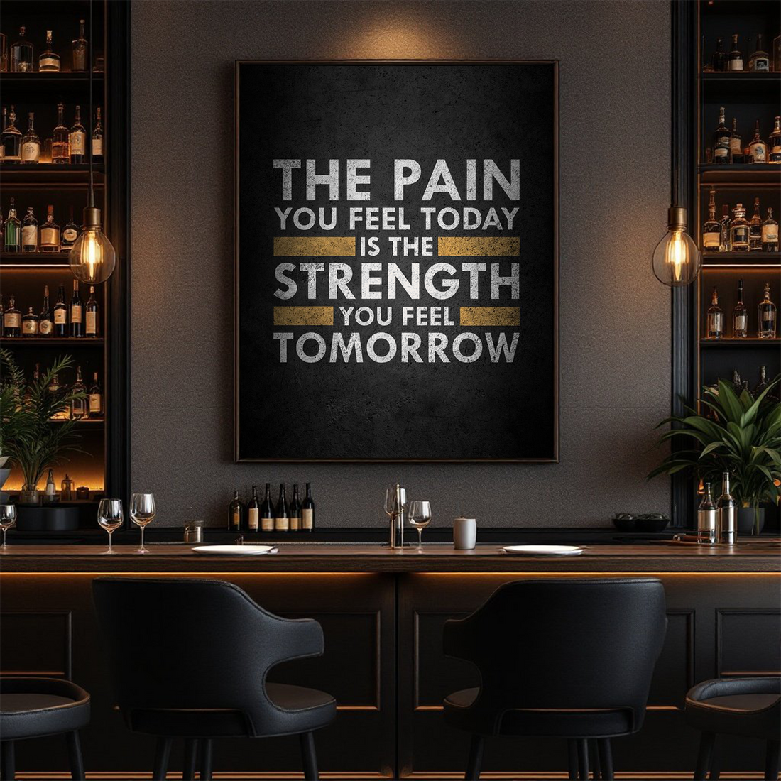 The Pain You Feel Today Is The Strength You Feel Tomorrow – Inspirational Motivational Wall Art Canvas
