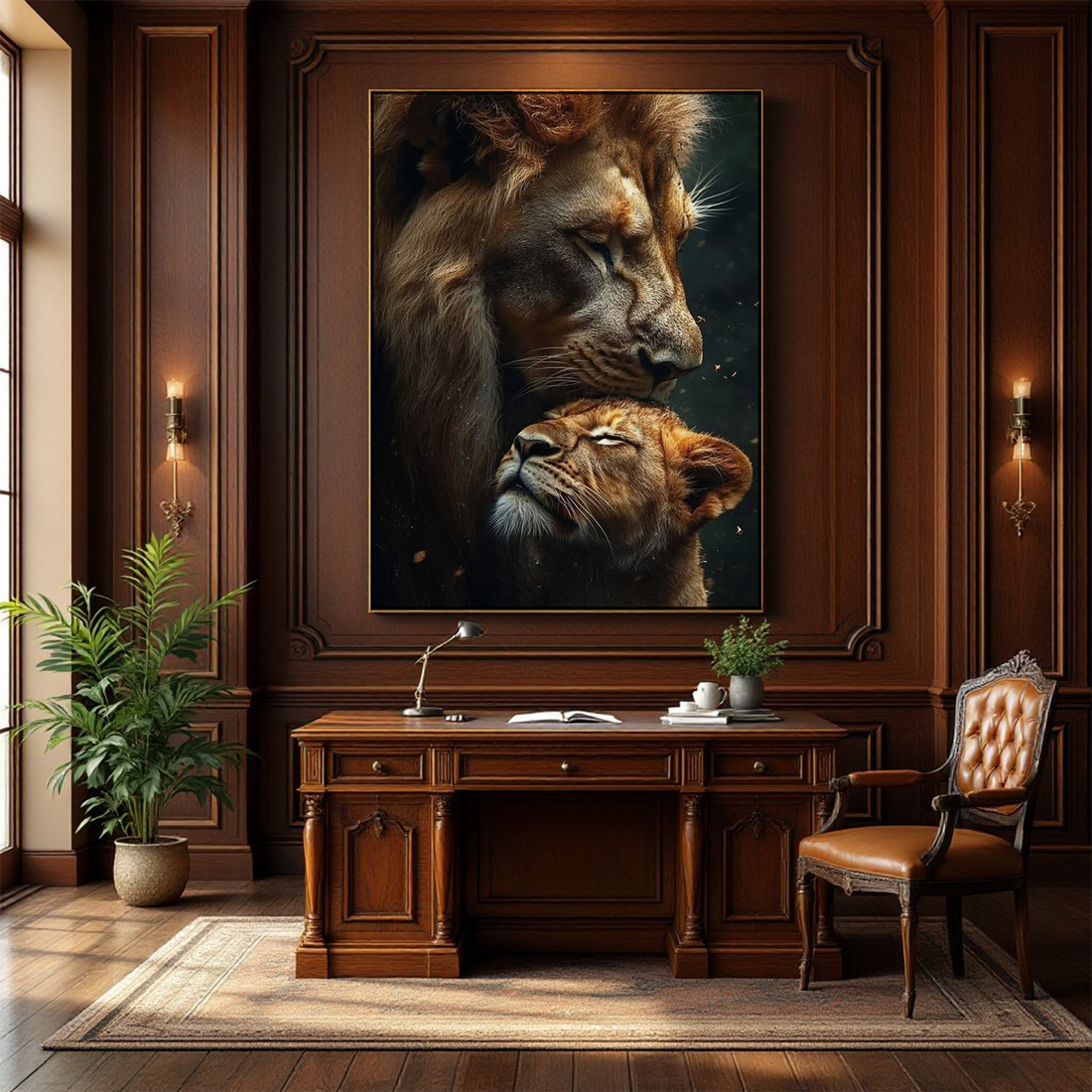 Religious Lion Canvas Art – Christian Strength & Spirituality for Home & Office Wall Canvas