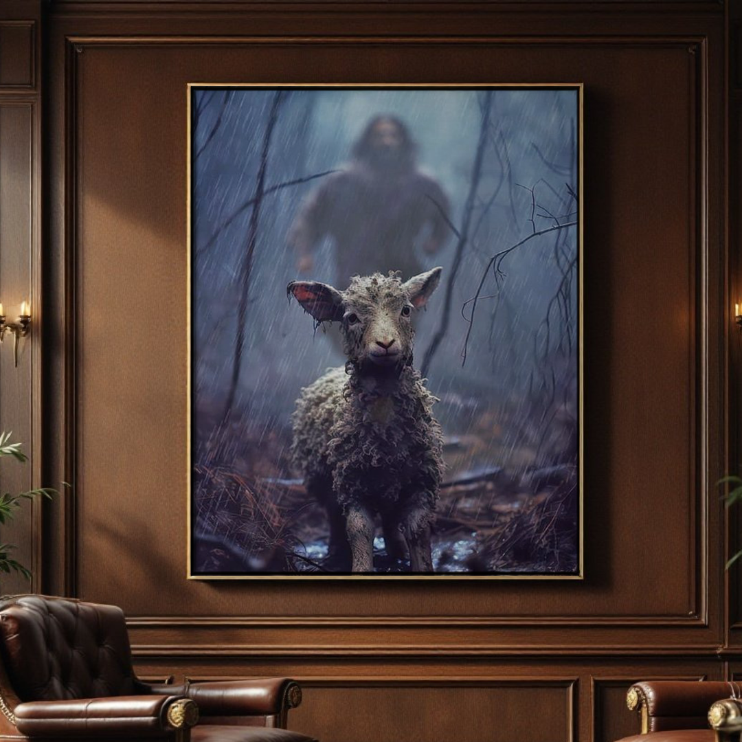 Jesus and the Lamb Canvas A Testament to Compassion and Care