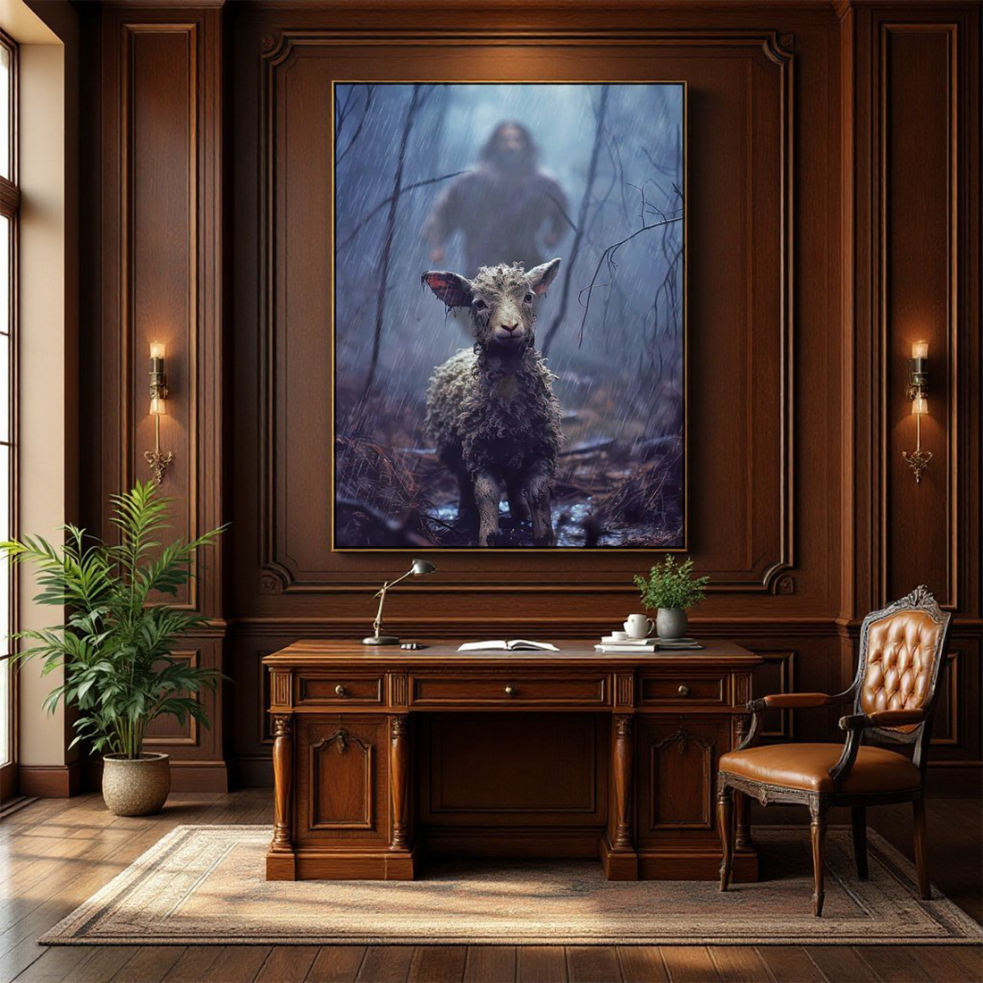 Jesus and the Lamb Canvas A Testament to Compassion and Care