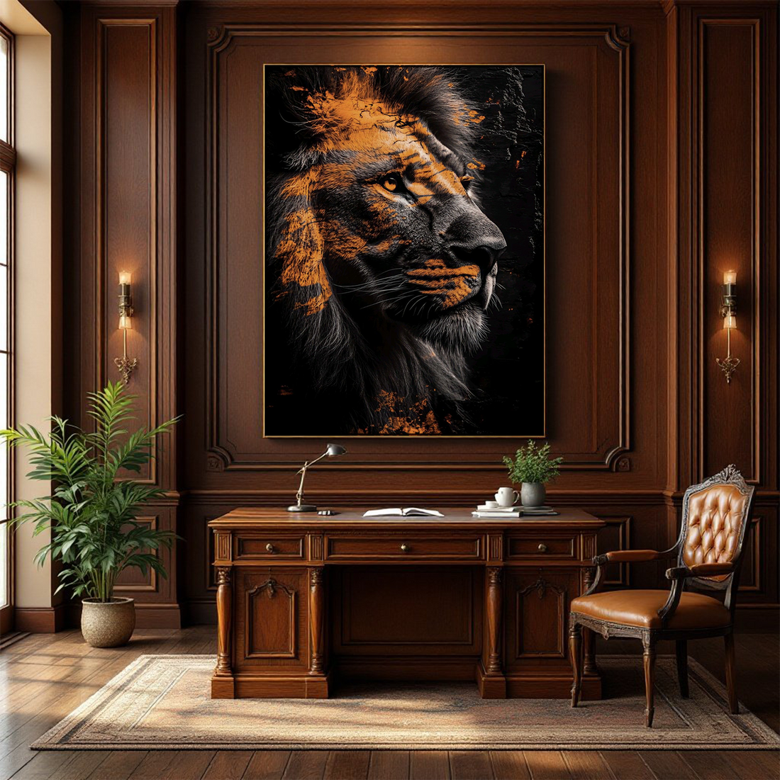Religious Lion Canvas Art – Christian Strength & Spirituality for Home & Office Wall Canvas