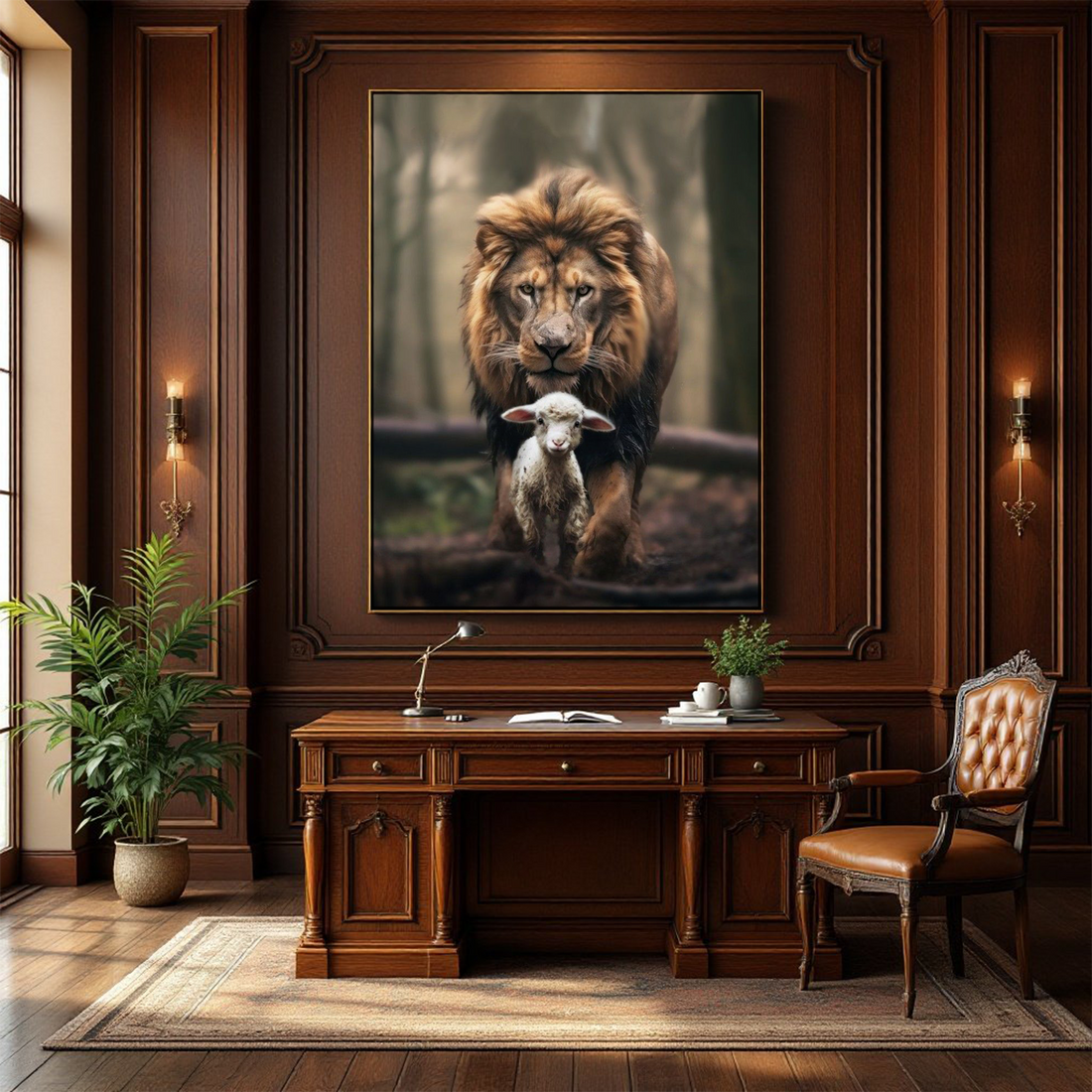 Faith & Lion Canvas Prints – Christian Wall Decor with Deep Meaning