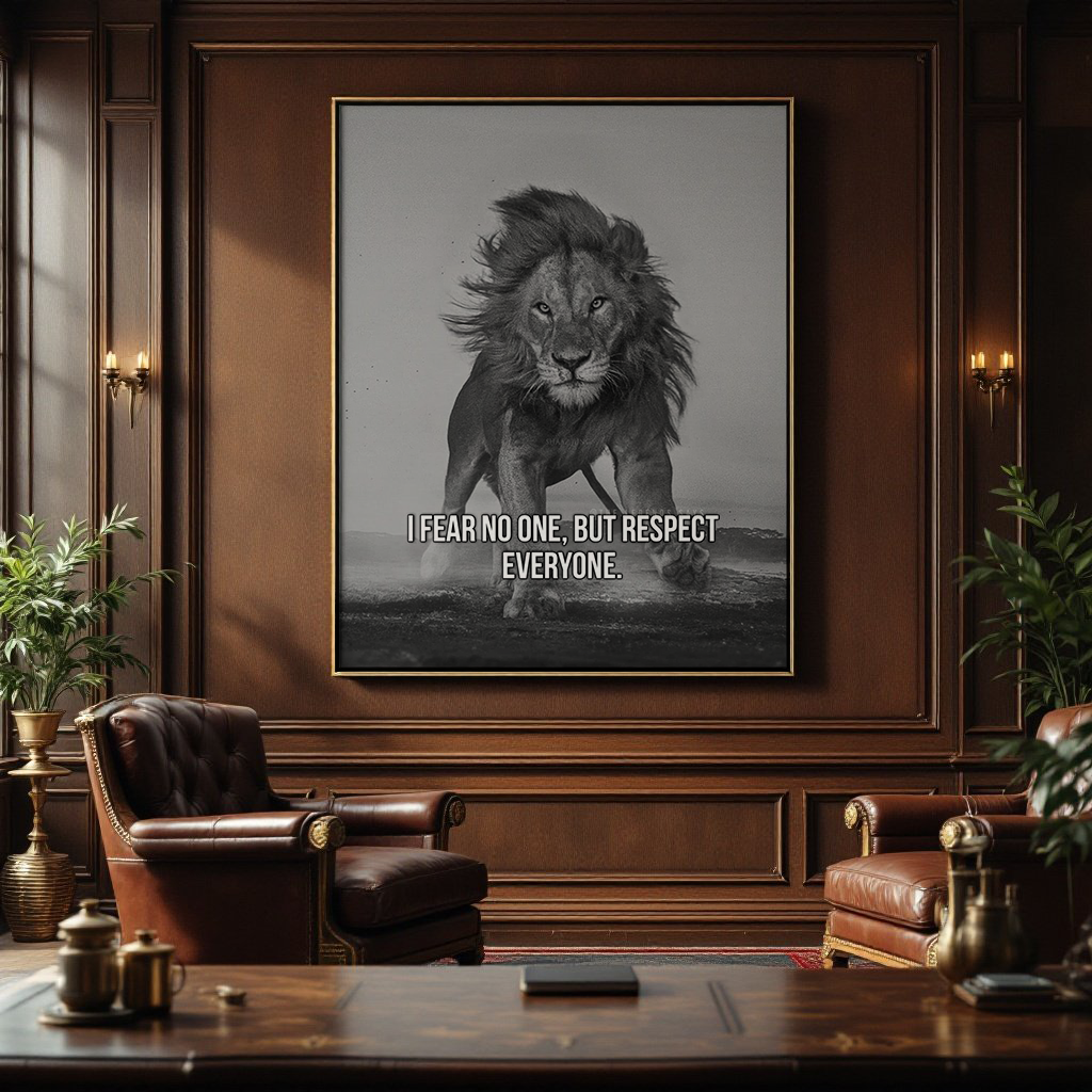 I Fear No One, But Respect Everyone - Inspirational Motivational Wall Art