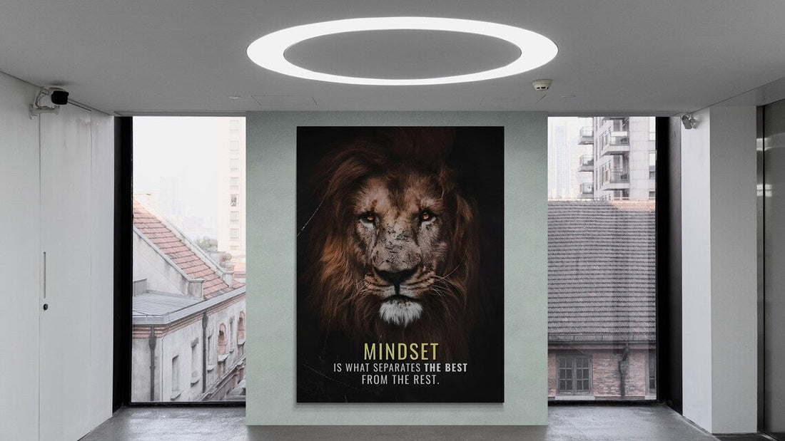 Mentality Lion Canvas Art, Entrepreneur Quotes Wall Art, Wild Animal Print, Success Quote Poster, Home And Office Decor, Mındset Artwork