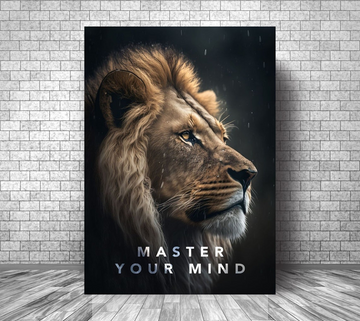 Master Your Mind Lion Motivation Canvas Art