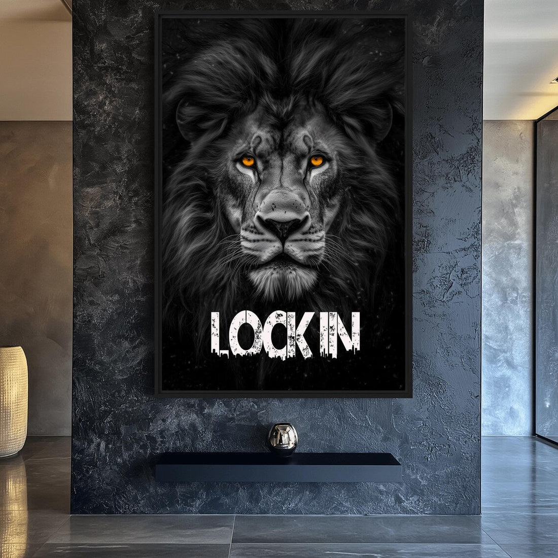 Lock In Lion Motivation Canvas