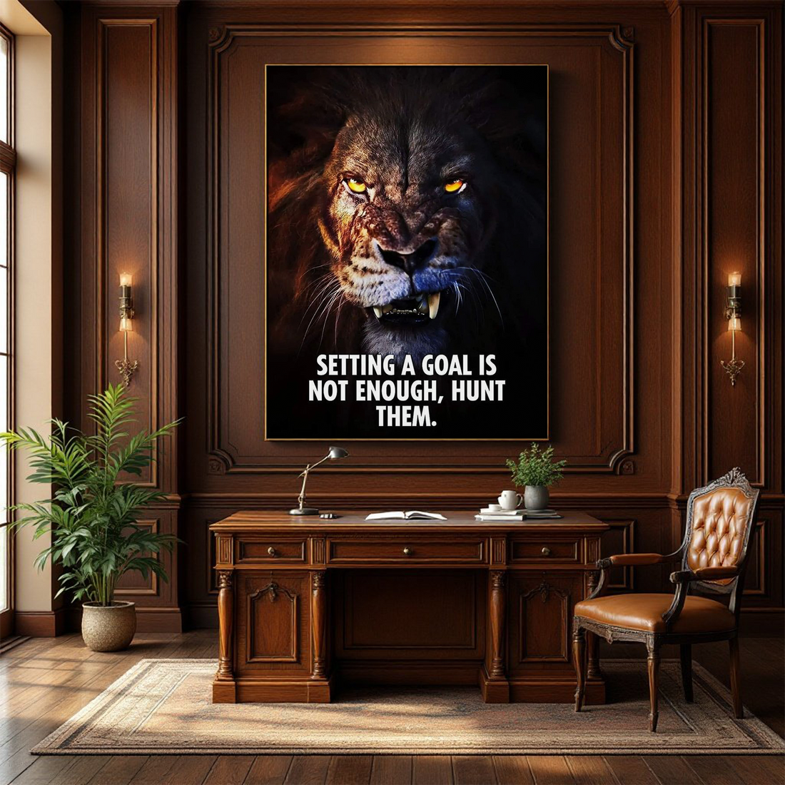 Setting a Goal Is Not Enough, Hunt Them - Motivational Wall Art
